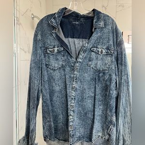 Calvin Klein mens button down denim size large